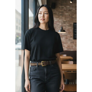 Michael Kors Studded Brown Suede Belt with Gold Buckle Size: Large